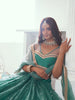 Gorgeous Teal Green Embroidered Net Lehenga Choli With Dupatta