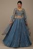 Fabulous Steel Blue Sequins Georgette Engagement Wear Lehenga Choli