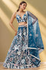 Captivating Blue Sequins Work Net Engagement Wear Lehenga Choli
