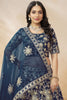 Attractive Navy Blue Dori Work Silk Wedding Lehenga Choli With Dupatta
