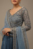 Fabulous Steel Blue Sequins Georgette Engagement Wear Lehenga Choli