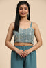 Awesome Pastel Blue Georgette Party Wear Palazzo Top With Shrug