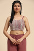 Beautiful Rosy Brown Georgette Event Wear Palazzo Top With Shrug