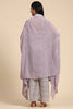 Majestic Lavender Georgette Reception Wear Palazzo Top With Shrug