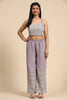 Majestic Lavender Georgette Reception Wear Palazzo Top With Shrug