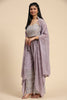 Majestic Lavender Georgette Reception Wear Palazzo Top With Shrug