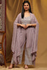 Majestic Lavender Georgette Reception Wear Palazzo Top With Shrug