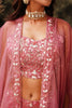 Exquisite Rose Gold Embroidered Event Wear Palazzo Top With Shrug