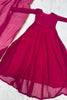 Delightful Rani Pink Georgette Anarkali Gown With Dupatta