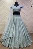 Alluring Grey Sequins Georgette Wedding Lehenga Choli With Dupatta