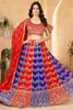Fabulous Red Sequins Georgette Wedding Lehenga Choli With Dupatta