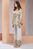 Tantalizing White Floral Printed Muslin Silk Office Wear Co-Ord Set