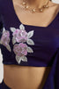 Winsome Wine Organza Pre-Stitched Ruffle Saree With Hand Work Blouse