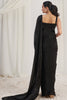 Glamorous Black Organza Party Wear Saree With Corset Blouse