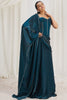 Beautiful Navy-Blue Organza Ready To Wear Saree With Corset Blouse