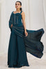 Beautiful Navy-Blue Organza Ready To Wear Saree With Corset Blouse
