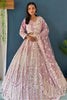 Alluring Mauve Embroidered Net Reception Lehenga Choli With Dupatta