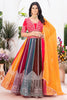 Awesome Multi-Color Embroidered Georgette Wedding Lehenga Choli