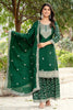 Marvelous Green Sequins Chinon Festival Wear Sharara Suit