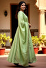 Awesome Pista Green Sequins Embroidered Silk Traditional Gown With Dupatta