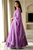 Amazing Purple Zari Embroidered Silk Reception Wear Gown With Dupatta