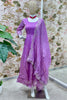 Amazing Purple Zari Embroidered Silk Reception Wear Gown With Dupatta