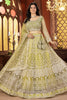 Incredible Lime Green Embroidered Net Wedding Wear Lehenga Choli
