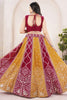 Lavish Red & Yellow Embroidery Silk Wedding Lehenga Choli With Dupatta