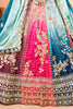 Wonderful Multi-Color Zari Embroidered Chinon Wedding Lehenga Choli
