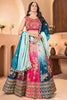 Wonderful Multi-Color Zari Embroidered Chinon Wedding Lehenga Choli