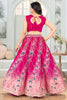 Precious Hot Pink Sequins Chinon Wedding Lehenga Choli