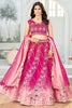 Precious Hot Pink Sequins Chinon Wedding Lehenga Choli