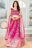 Precious Hot Pink Sequins Chinon Wedding Lehenga Choli