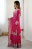 Adorable Pink Sequins Chinon Reception Wear Sharara Suit With Dupatta