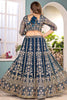 Superb Teal Blue Net Embroidered Engagement Wear Lehenga Choli