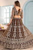 Incredible Brown Embroidered Wedding Wear Lehenga Choli With Dupatta