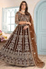 Incredible Brown Embroidered Wedding Wear Lehenga Choli With Dupatta