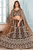 Incredible Brown Embroidered Wedding Wear Lehenga Choli With Dupatta