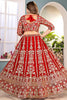 Mesmerizing Red Sequins Net Bridal Lehenga Choli With Dupatta