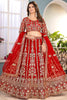 Mesmerizing Red Sequins Net Bridal Lehenga Choli With Dupatta
