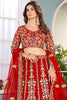 Mesmerizing Red Sequins Net Bridal Lehenga Choli With Dupatta