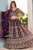 Artistic Wine Sequins Net Reception Wear Lehenga Choli With Dupatta