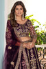 Artistic Wine Sequins Net Reception Wear Lehenga Choli With Dupatta
