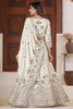 Fabulous White Sequins Chinon Bridesmaid Lehenga Choli With Dupatta