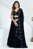 Captivating Black Georgette Party Wear Lehenga With Dupatta