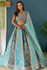 Awesome Sky-Blue Embroidered Georgette Event Wear Lehenga Choli