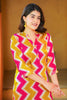 Alluring Yellow Zig Zag Print Maslin Silk Event Wear Salwar Kameez