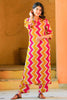 Alluring Yellow Zig Zag Print Maslin Silk Event Wear Salwar Kameez