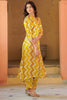 Lovable Mustard Zig Zag Print Maslin Silk Haldi Wear Salwar Kameez