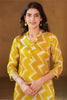 Lovable Mustard Zig Zag Print Maslin Silk Haldi Wear Salwar Kameez